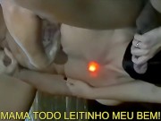 Cuckold having intense orgasm sucking cock with cum 2/16