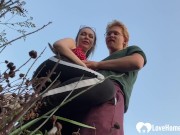 Sexy babe with glasses needed a break from running so we fucked outdoors. 13/16