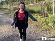 Sexy babe with glasses needed a break from running so we fucked outdoors. 4/16