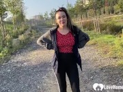 Sexy babe with glasses needed a break from running so we fucked outdoors. 5/16