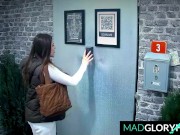 Teen Brunette Dominated by a Giant Tits Girl 1/16