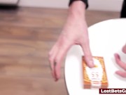 A sex toy awaits the winner of this lesbian strip game 13/16