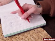 A sex toy awaits the winner of this lesbian strip game 14/16