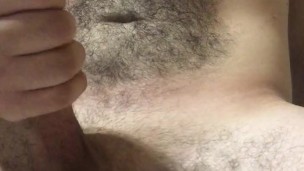 A lonely gay man jerks his dick and cumming profusely