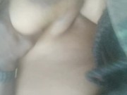 CAUGHT HIS FREAKY EBONY MILF MAKING GORILLA P A VIDEO WANTING HIM TO SUCK HER BIG TITS SO HE DID!!!! 3/16