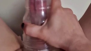 Fucking my new fleshlight and moaning loud