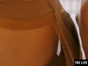 Cute and kinky nylon lovers have wild lesbian strapon sex 4/16