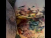 Amelia puts on fake ass tattoos and gets her ass stretched out 8/16