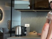 My first squirts in a very pretty maid outfit and blowjob