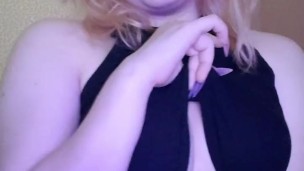 the bitch got excited and while masturbating she peed in her panties