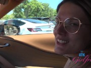 Date on the coast with Riley Rose rubbing her hairy pussy BTS 7/16