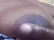 AMATEUR EBONY PEE WHILE  MASTERBATE SHAVE PUSSY 15/16