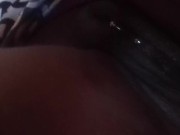 AMATEUR EBONY PEE WHILE  MASTERBATE SHAVE PUSSY 6/16