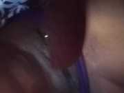 AMATEUR EBONY PEE WHILE  MASTERBATE SHAVE PUSSY 8/16