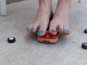 Smashing this poor little car under my feet while my neighbors watch me in my driveway pt 3 1/16