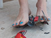 Smashing this poor little car under my feet while my neighbors watch me in my driveway pt 3 13/16