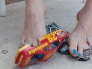 Smashing this poor little car under my feet while my neighbors watch me in my driveway pt 3 14/16