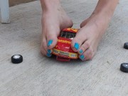 Smashing this poor little car under my feet while my neighbors watch me in my driveway pt 3 2/16