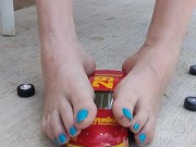 Smashing this poor little car under my feet while my neighbors watch me in my driveway pt 3 4/16