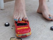 Smashing this poor little car under my feet while my neighbors watch me in my driveway pt 3 8/16