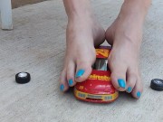 Model toy car getting moved around hard under my long dirty soles pt 2 14/16