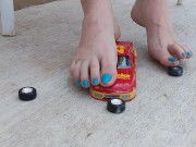Model toy car getting moved around hard under my long dirty soles pt 2 7/16