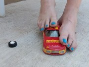 NASCAR model toy car getting a foot job from my huge feet before crushing it pt 1 13/16