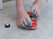 NASCAR model toy car getting a foot job from my huge feet before crushing it pt 1 15/16