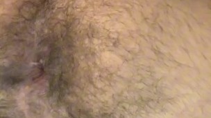 Legs, feet in the air and wide open hairy ass