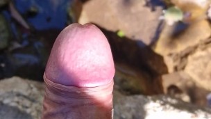 7 Handsfree ejaculations on the creek - 2 angles - Handsfree orgasam ( its so easy if you know how )