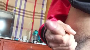 huge cock of young man masturbating sensually