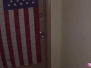 Sexy Teen Brunette Swallows cum for money 1/16