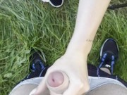 OUTDOOR HANDJOB but we got CAUGHT by strangers 😒😩 14/16