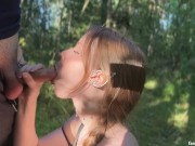BEST blowjob in the FOREST from a Blonde with Green eyes 14/16