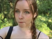 BEST blowjob in the FOREST from a Blonde with Green eyes 16/16