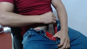 I jerk off my uncut cock before going to work