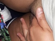 Female masturbation in short shorts - Lesbian_illusion