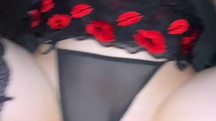 My neighbor come to show me jumping tits