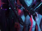 Triple Domination Latex Shining and Spanking with Mistress Ae, Mixstress Switch & Mushroom Sofi 6/16