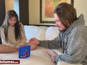 Cute couple playing a connect 4 strip game and getting naked together 4/16