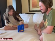 Cute couple playing a connect 4 strip game and getting naked together 5/16