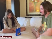 Cute couple playing a connect 4 strip game and getting naked together 6/16