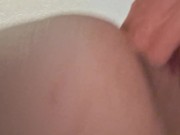 pounding backed up on giant dildo