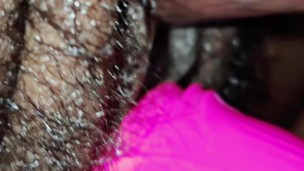 1023FEET ebony upclose slow mo bbc backshots w rose toy