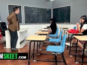 🎓Risky Teacher Fucks Two Asian Students During School Hours 2/16