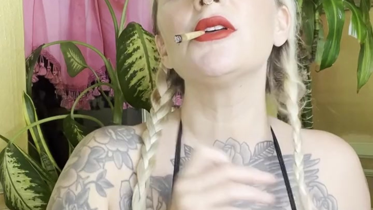 Blonde Milf with Big Natural Tits Veronica Rose Smokes 420 in a Micro Bikini with You smoking joi