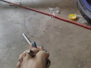 Playing with tools with my feet and long toes 4/16