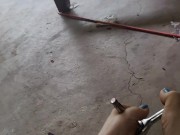 Playing with tools with my feet and long toes 9/16