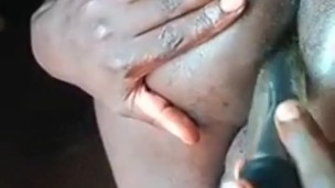 Trying out my new anal toy and peeing