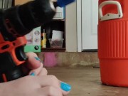 Love playing with power tools with my feet 9/16